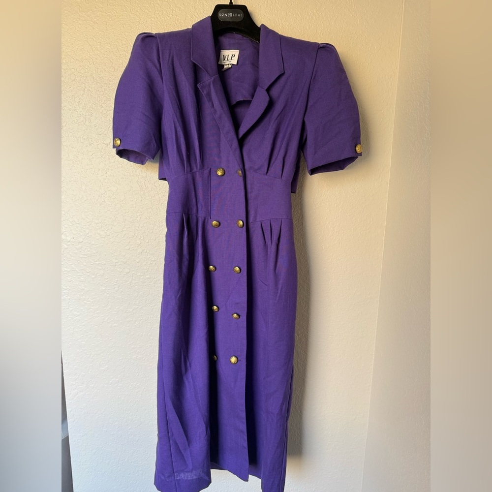 VIP vintage dress | union made | double breasted button | sz 6